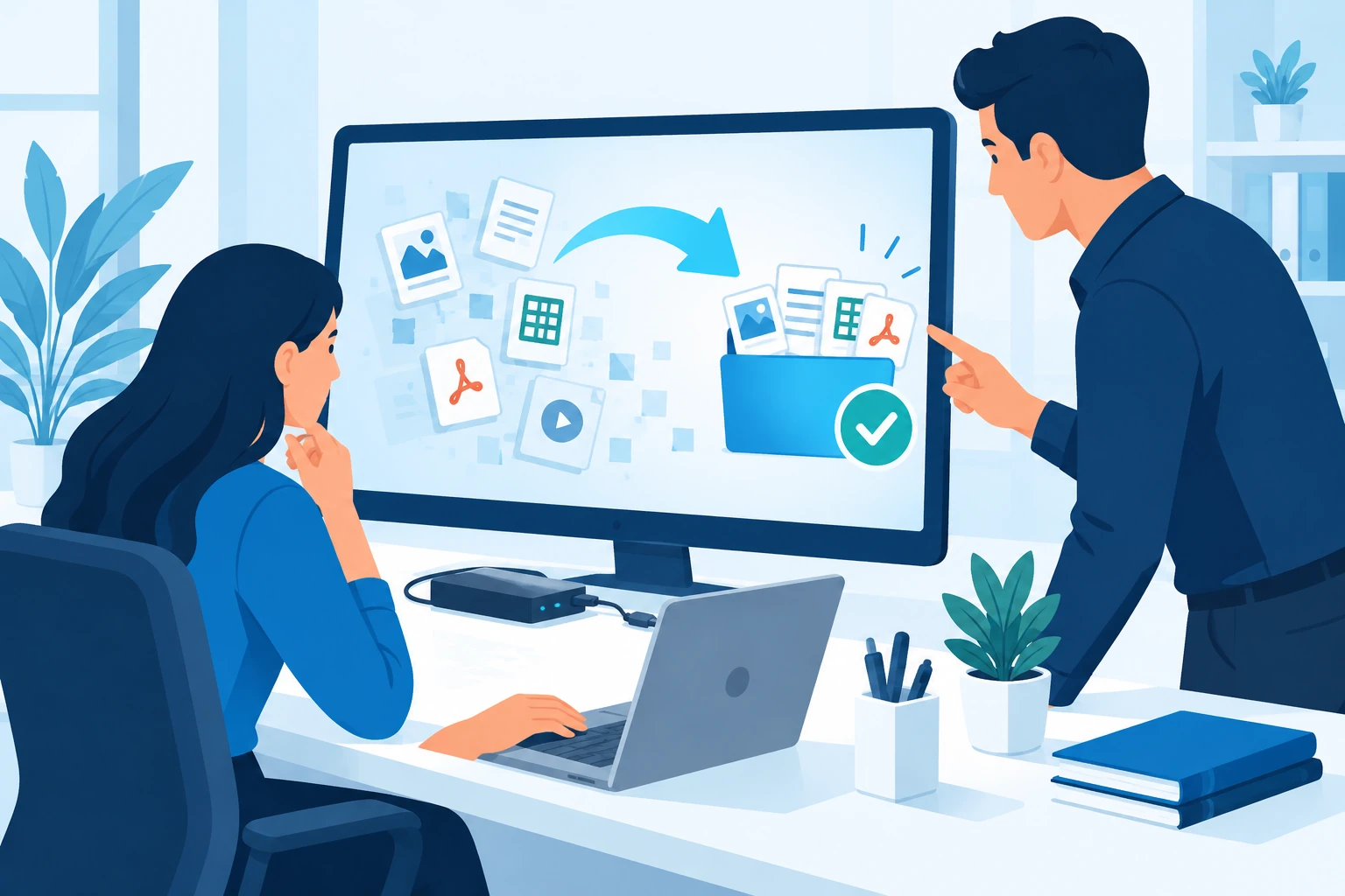 Data Recovery — cartoon illustration